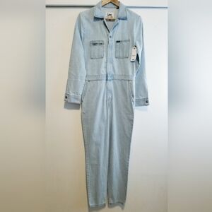 Lee Union-Alls Light Blue Denim Zip Jumpsuit Overalls Vintage Modern Union-Alls